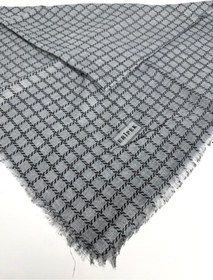 Resim Eripek Desenli Flamalı Keten Eşarp- 06112 Haki-gri 