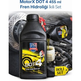 Resim Motorx Fren Hidrolik Yağı Dot 4 455 ml Ikili Set Üstün Isı Dayanımlı 