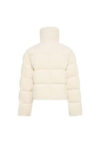 Resim Yalıtımlı Tüy Şişme Krem Kadife Ceket-11290 Krem 