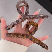 Resim 1/2 adet Vintage Leopar Saç Tokası - Büyük Haç Şekilli Sağlam Saç Klipsi, Topuzlar için Zarif Vintage Kadın Aksesuarı 