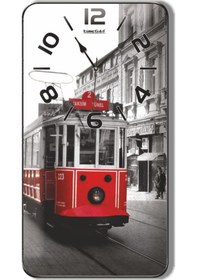 Resim Istanbul Taksim Tramvay Tranvay Tramway Bombe Camlı Duvar Saati Çok Renkli 
