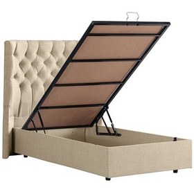 Resim Setaymobilya Baza, Matilda Tek Kişilik Baza + Başlık + Comfort Yatak, Krem 