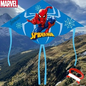 Resim 1 adet MARVEL Spider-Man Karikatür Desenli Uçurtma, Avengers Spider-Man Kavisli Üçgen Kolay Uçuş Kelebek Uçurtması Hafif ve Taşınabilir 50m İp Tahtası ile Kavisli Eğlence Yaratıcı Uçurtma, Plaj, Meydan, Spor Egzersizi, Plaj Partisi için Uygun, Şükran Günü, Doğum Günü için Mükemmel Tatil Hediyesi 
