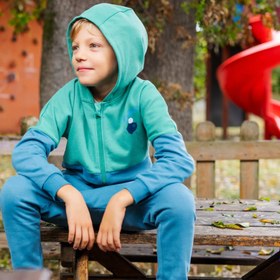 Resim Little Yucca Kapüşonlu Sweatshirt Color-Block Mavi - 18-24 Ay 
