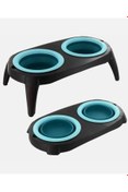 Resim Shop a Way ili Katlanabilir Evcil Hayn Mama Kabtandı Taşınabilir Silikon Mama ve Su Kabı Seti Kedi ve Köpekler 