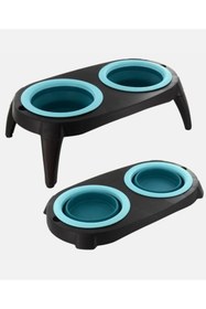 Resim Shop a Way ili Katlanabilir Evcil Hayn Mama Kabtandı Taşınabilir Silikon Mama ve Su Kabı Seti Kedi ve Köpekler 