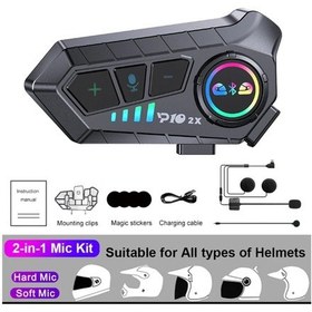 Resim 1/2 Adet Bluetooth Motosiklet Kask İnterkom Kulaklık Su Geçirmez Gürültü Single Pack 