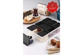 Resim Mithra Life 8 Adet Siyah Kapaklı Kahvaltılık Seti Saklama Kabı MIT1162 