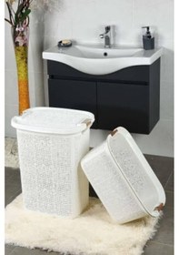 Resim Woow Kirli Sepeti Ve Çamaşır Sepeti - Plastik Sepet- Beyaz 