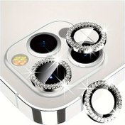 Resim Parlak Yapay Elmas Parıltılı Telefon Kamera Koruyucu, IPhone 15 14 13 12 11 Pro Max / Mini / Plus Için Koruyucu Telefon Kamera Lens Önü HD Temperli Cam Ekran Koruyucu 