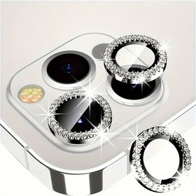 Resim Parlak Yapay Elmas Parıltılı Telefon Kamera Koruyucu, IPhone 15 14 13 12 11 Pro Max / Mini / Plus Için Koruyucu Telefon Kamera Lens Önü HD Temperli Cam Ekran Koruyucu 