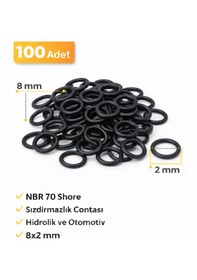Resim 8x2 Mm O-ring Nbr 70 Shore Sızdırmazlık Contası Hidrolik Oring Lastik100 Adet 