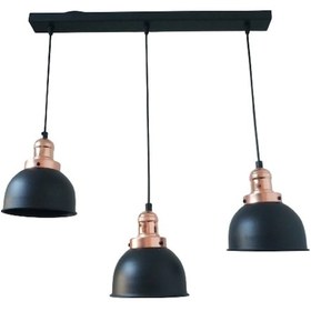 Resim Dylight Retro Metal Siyah Bakır Duylu Dekoratif 3 Lü Masa Üstü Si 