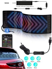 Resim MATECHNO Led Matrix Panel RGB Ekran Kumandalı App Kontrol İş Yeri Otomobil Tır Cama Yapışan Led Ekran Panel 