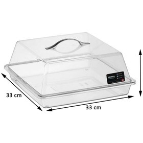 Resim Bora Plastik Metal Kulplu Kare Pasta Kek Kabı Takımı, 33x33 cm 