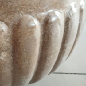 Resim Koyu Traverten Ince Dilimli Delikli Dizayn Kurna 