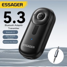 Resim Essager Bluetooth 5.3 3.5mm Jack Aux Araç Ses Aktarım Kiti Fm Transmitter Kulaklık Araç Müzik Akratım Kiti 01 