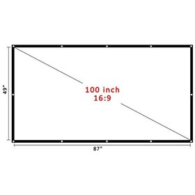 Resim Taviss 221x124 CM Çerçeveli Duvar Tipi Projeksiyon Perdesi Taviss