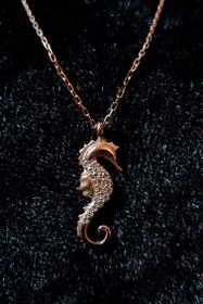 Resim Kadın Deniz Atı 925 Ayar Gümüş Kolye 