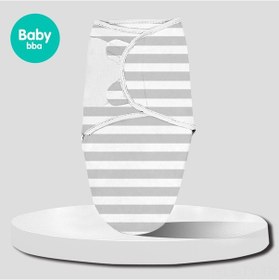 Resim Teltree Pamuklu Bebek Kundak Battaniyesi - 3-6 Aylık, Şok Emici, Mevsim Geçişlerine Uygun, 60x80 Cm, Gri Çizgili Gri 