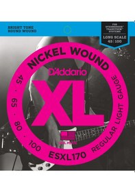 Resim D'addario Esxl170 Elektro Gitar Tel Seti. Xl. 45-100. Nıckel Woun 