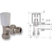 Resim FIRAT PLASTİK 1/2 Pex Boru Bağlantılı Köşe Radyatör Vanası 