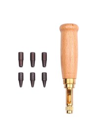 Resim Singree Ahşap Saplı Pirinç Vidalı Delgeç Seti - 6 Değiştirilebilir Uçlu 1.5mm - 4mm 