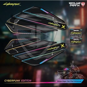 Resim Cyberpunk Stripe Depo Yan Pad Motorsiklet Universal Özel Seri Spe 