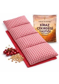 Resim Strauss Home Kiraz Çekirdeği Yastığı Mikrodalga, Boyun Ve Omuz Kiraz Çekirdeği Yastığı, Pamuk Kumaş 50x20cm Kırmızı 