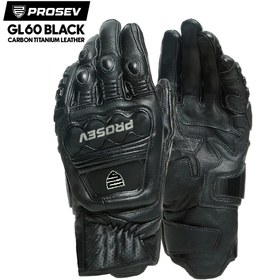 Resim Prosev GL60 CARBON TİTANTUM DERİ ELDİVEN SİYAH 