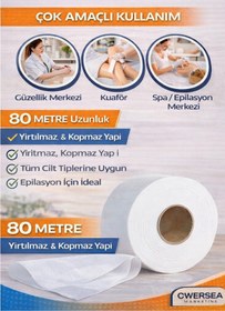 Resim Owersea 80 Metre Ağda Bezi Rulo – Yırtılmaz Kopmaz, Tüm Cilt Tiplerine Uygun Profesyonel Kullanım. 