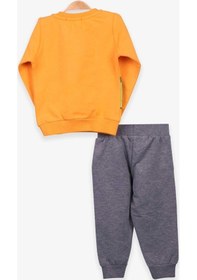 Resim Breeze Erkek Bebek Eşofman Takımı Dinozor Baskılı Hardal Sarı (9 Ay-3 Ya (541479150) 