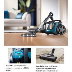 Resim Philips Kumandalı Kontrol Güçlü Emiş, LED Işıklı Başlık ve Hepa Filtre ile Tozdan Iz Bırakmaz-Turbo Halı Döver Başlıklı Toz Torbasız Süpürge 