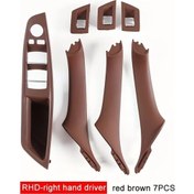Resim Dashanshop Sağ Direksiyon Kırmızı Kahverengi Bmw 5 Serisi F10 F11 Kapı Kolu Seti 7 Parça 