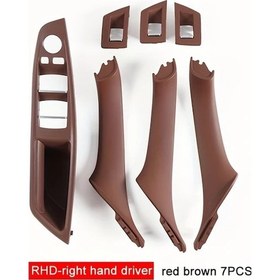 Resim Dashanshop Sağ Direksiyon Kırmızı Kahverengi Bmw 5 Serisi F10 F11 Kapı Kolu Seti 7 Parça 