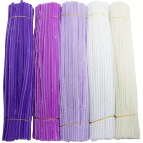 Resim 500 adet 30,48 cm Senil Çubuk Temizleyici El Yapımı Renkli Senil Çubuk Tüpü DIY El Sanatları Malzemeleri Paskalya Hediyesi Mor Serisi Set Yaratıcı Hediye Paketleme ve Parti Süslemesi 