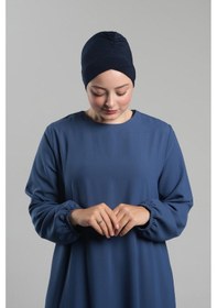Resim Hürrem Bone Lacivert Pratik Hazır Geçmeli Fiyonklu Bone Sandy Çift Taraflı Çapraz 3007b 02 Lacivert 