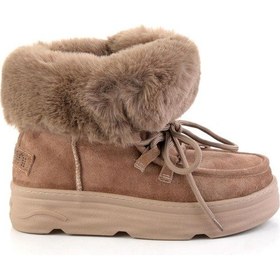 Resim Vizon Hakiki Deri Kadın Bot & Bootie K02748100802 Vizon 