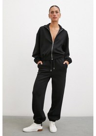 Resim Never More Lastikli Cepli Eşofman Altı Siyah 