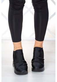 Resim Erkan Saçmacı Barbara Siyah Streç Gizli Dolgu Günlük Ayakkabı 