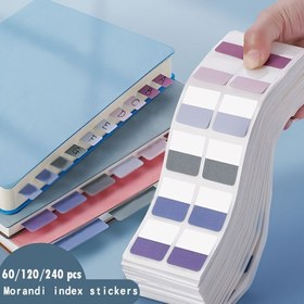 Resim 60/120/240 adet Morandi Etiket Yapışkan İndeks Etiketleri, Yazılabilir ve Yeniden Yerleştirilebilir Dosya Etiketleri İşaretleyiciler, Renkli Sayfa İşaretleyicileri 