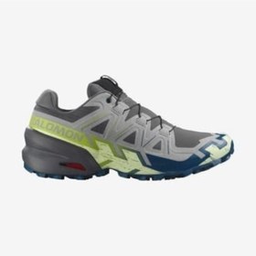 Resim Salomon Speedcross 6 Castlerock/lime Cream/poseidon Erk Patika Koşusu Ayakkabısı L47810900 Gri 