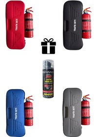 Resim Bilgeden Tamir Kitli Gri Eva Trafik Seti Ve 1 Kg Yangın Tüpü 4 Yıl Etiket Tüvtürk Onaylı Araç Ilk Yardım Seti 