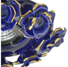 Resim Kazancı Seramik Spot Mavi Yaldız Gül Desenli CM09 Blue+Gold 