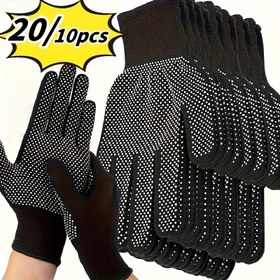 Resim 20/10 Adet Noktalı Naylon Eldiven - Hafif ve Aşınmaya Dayanıklı, Nefes Alabilir Delikli, Ayarlanabilir Çekme Kapatma, Outdoor Bisiklet, Kampçılık, Balıkçılık için - Çok Renk Seçeneği, Fonksiyonel Tasarım 