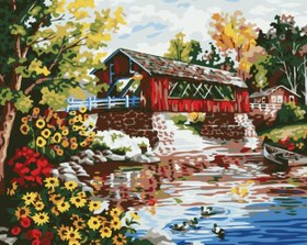 Resim Sayılarla Boyama Seti - Göl Evi 2 - 60x75 