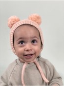 Resim DERY BABY Unısex Ponponlu Bebek Örgü Bone Bere-pudra 