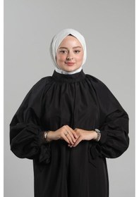 Resim Hürrem Bone Krem Pratik Hazır Geçmeli Tesettür Eşarp Sandy Arkadan Çıtçıtlı Piliseli Hijab 2406 40 Krem 