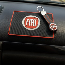 Resim TKY Tasarımı Kendin Yap Ft Logolu Araç İçi Torpido Üstü Kaydırmaz Ped ve Anahtarlık Seti 