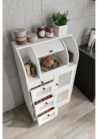 Resim Astana Bazalı 9 Bölmeli Beyaz Bakliyat Saklama Kileri Ve Ekmeklik 